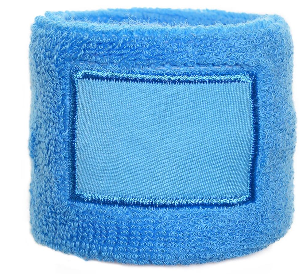Frottier Armschweißband mit Label - Hellblau (PMS 292c) / Hellblau