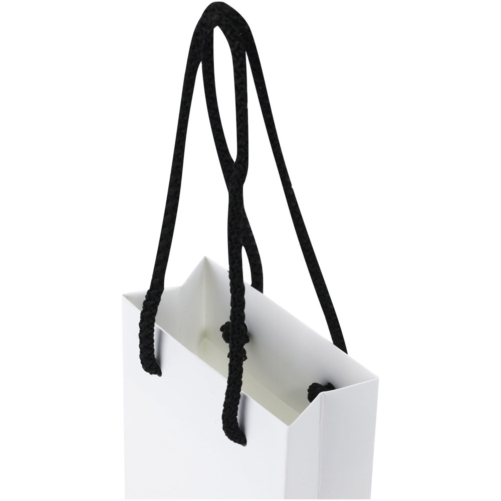 Handgefertigte 170 g/m² Integra-Papiertüte mit Kunststoff Kordelgriffen – 9,5 × 4 × 17 cm